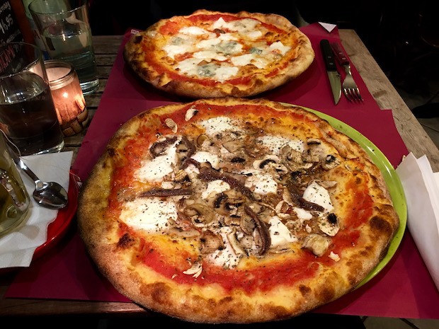 Funghi Pizza for me and Quatro Fromagi for BW